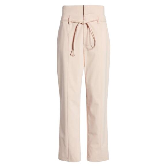 1.State Paper Bag Pants With Self Tie Pink Evening Sand Size 10 NWOT $99 MSRP - Picture 2 of 9